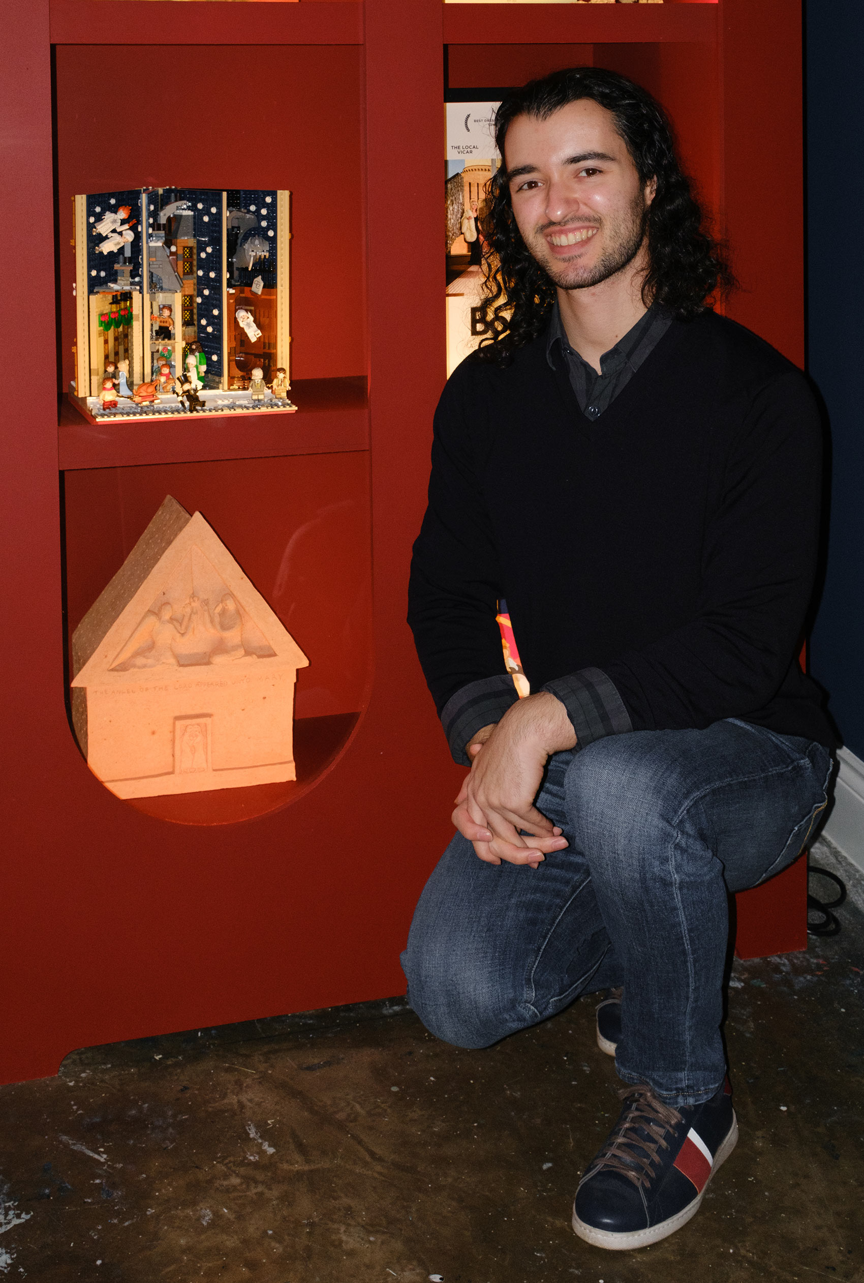 Thomas Treherne with "West Façade of The Church of The Joyful Mysteries". Photo: Jannine Newman